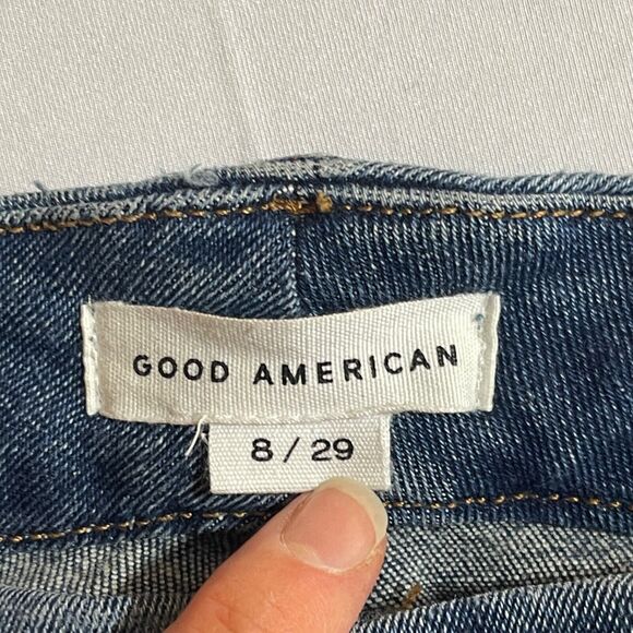 Good American Good Waist Raw Hem Distressed Skinny Jeans Size 8/29 - Picture 3 of 8